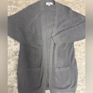 Long Duster Open front Cozy Cardigan- Heather Gray Knit-M-Great condition